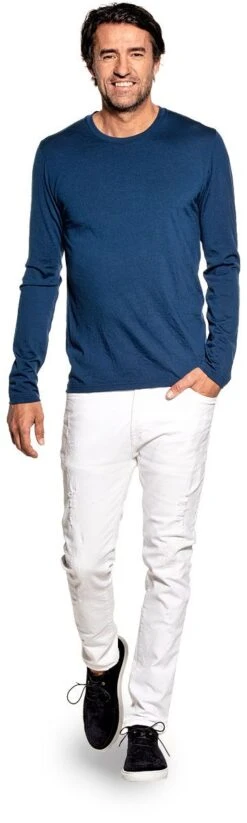 Shirt Long Sleeve Bright Blue -Kleding Winkel joe shirt longsleeve brightblue staand wit