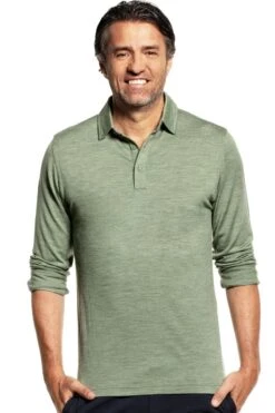 Shirt Polo Long Sleeve Agave Green