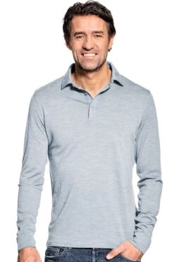 Shirt Polo Long Sleeve Hazy Blue