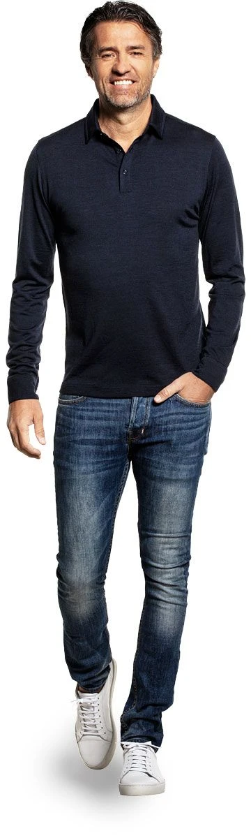 Shirt Polo Long Sleeve True Navy 2 Shirt Polo Long Sleeve True Navy - Afbeelding 2