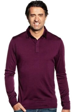 Shirt Polo Long Sleeve Red Cabbage