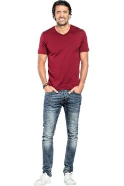 Joe Shirt V-neck Burgundy Red -Kleding Winkel joe shirt v burgundyred01
