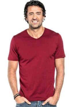 Joe Shirt V-neck Burgundy Red
