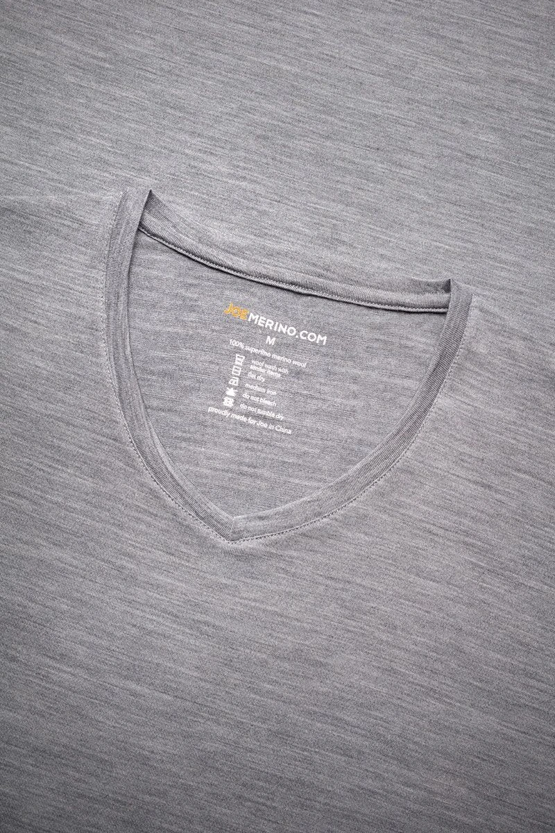 Joe Shirt V-neck Mid Grey 4 Joe Shirt V-neck Mid Grey - Afbeelding 4