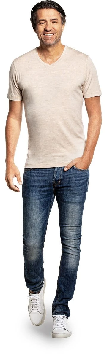 Joe Shirt V-neck Sparkling Champagne 2 Joe Shirt V-neck Sparkling Champagne - Afbeelding 2