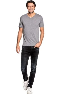Joe Shirt V-neck Mid Grey 6 Joe Shirt V-neck Mid Grey -Kleding Winkel joe shirt vneck harvardgrey01