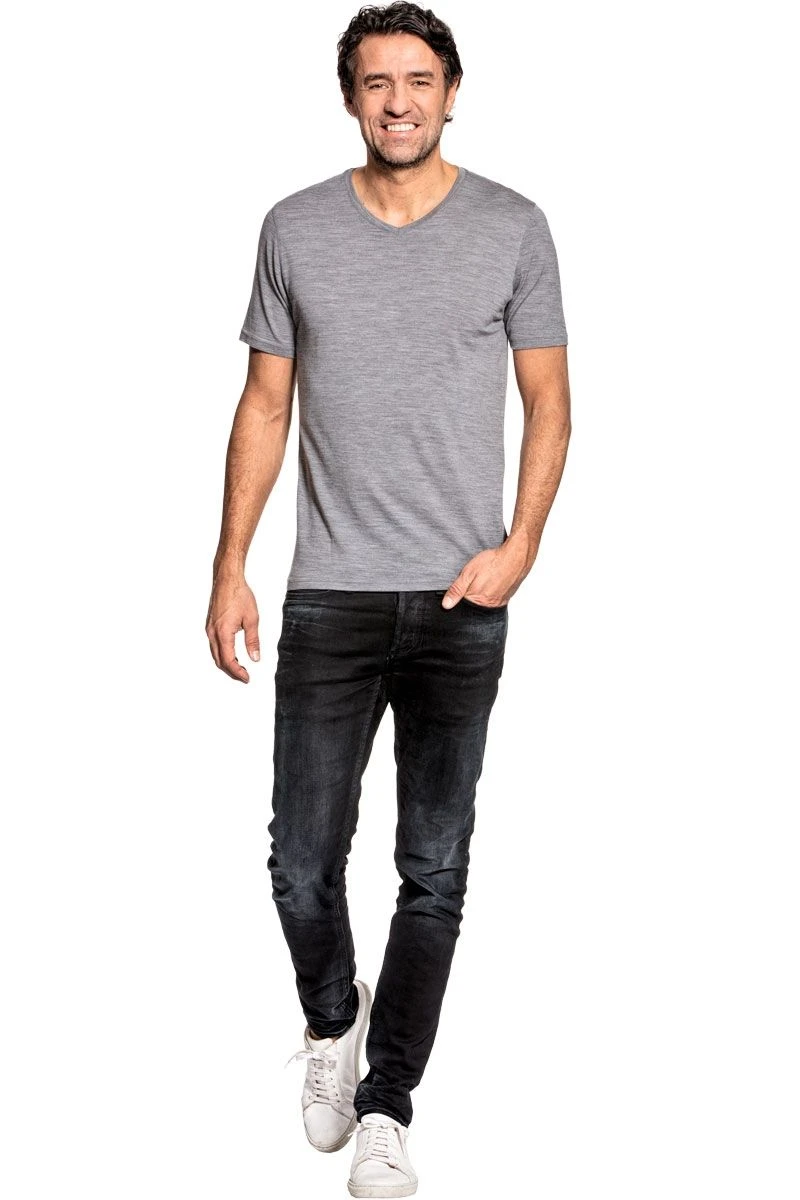 Joe Shirt V-neck Mid Grey 3 Joe Shirt V-neck Mid Grey - Afbeelding 3