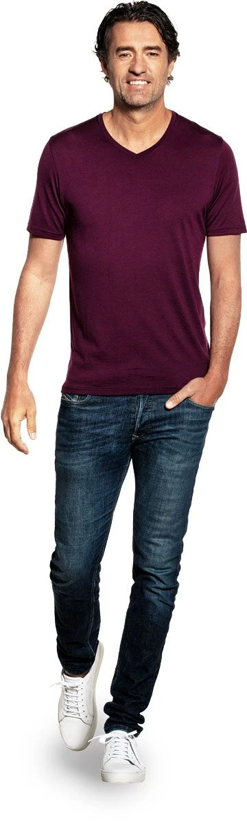 Joe Shirt V-neck Red Cabbage 2 Joe Shirt V-neck Red Cabbage - Afbeelding 2