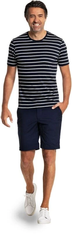 Shirt Round Neck Big Stripe True Navy -Kleding Winkel joe shirtroundneck bigstripetruenavy shorts staand