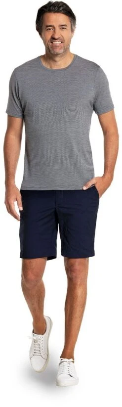 Shirt Round Neck Mini Stripe True Navy -Kleding Winkel joe shirtroundneck ministripetruenavy shorts staand