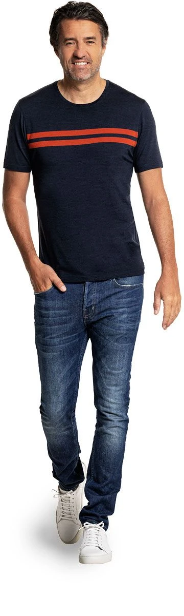 Shirt Round Neck Signature Stripe True Navy 2 Shirt Round Neck Signature Stripe True Navy - Afbeelding 2