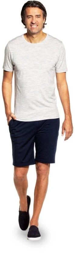 Joe Sweatshorts Navy Blue -Kleding Winkel joe sweatshort navyblue john staand shirt