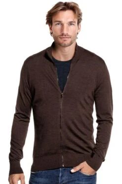 Joe Riva Cardigan Zip Pure Chocolate