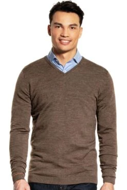 Joe V-neck Extra Long Undyed Espresso