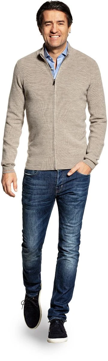 Joe RibZip Undyed Latte 2 Joe RibZip Undyed Latte - Afbeelding 2