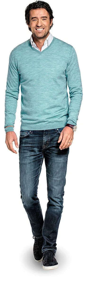 Joe V-Neck Blue Capri 1 Joe V-Neck Blue Capri