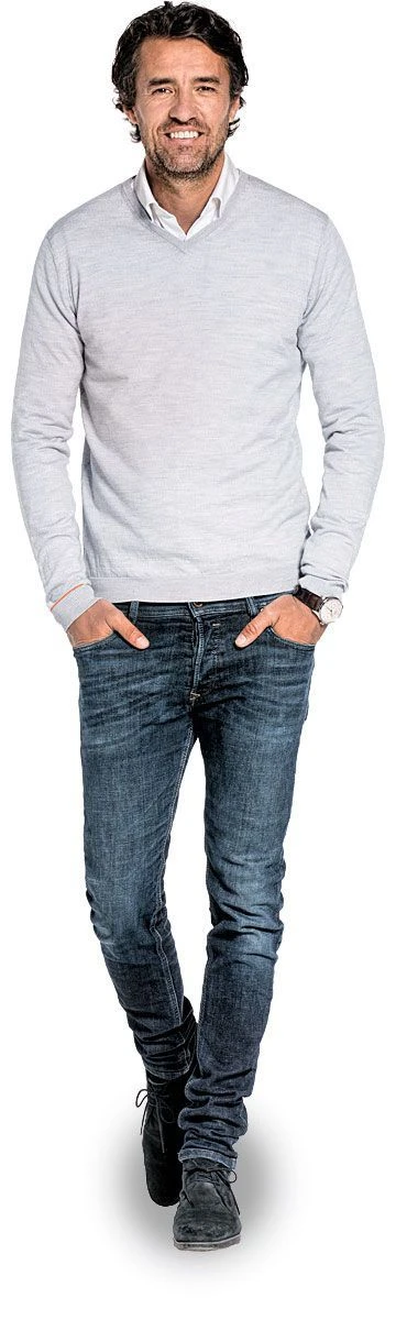 Joe V-Neck Dusty Grey 2 Joe V-Neck Dusty Grey - Afbeelding 2