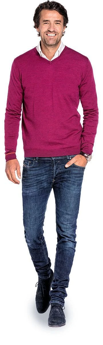 Joe V-Neck Juicy Raspberry 2 Joe V-Neck Juicy Raspberry - Afbeelding 2