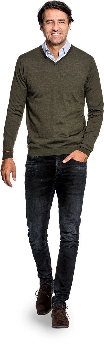 Joe V-neck Army Classic 2 Joe V-neck Army Classic - Afbeelding 2