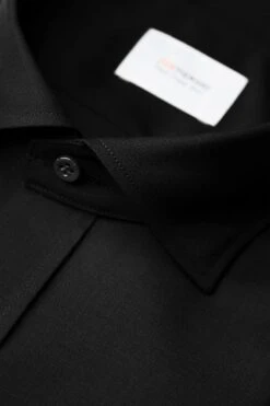 Joe Woven Shirt Extra Long Deep Black -Kleding Winkel joe wovenshirt deepblack detail01 1 1