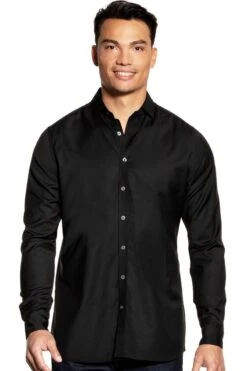 Joe Woven Shirt Extra Long Deep Black