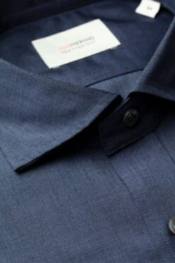 Joe Woven Shirt Denim Blue -Kleding Winkel joe wovenshirt denimblue detail kraag