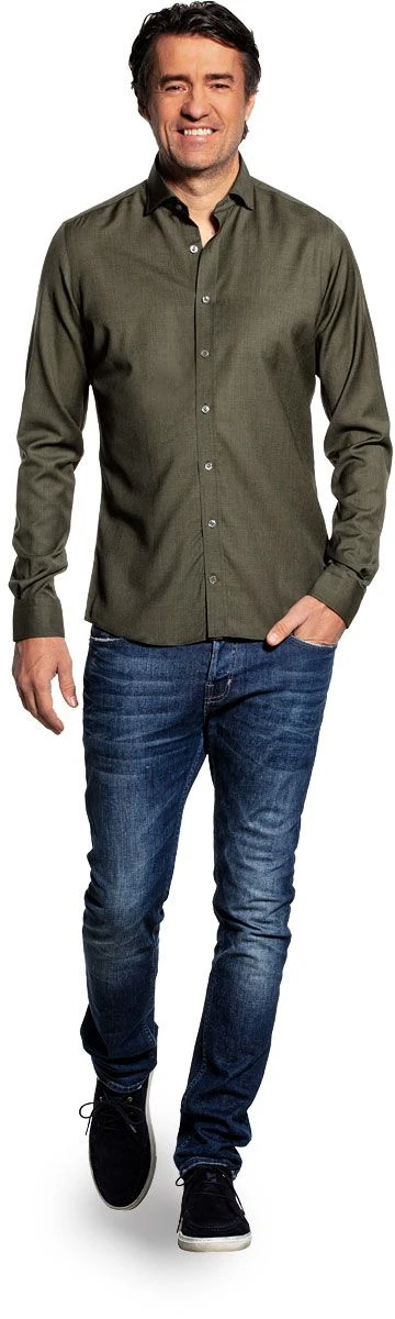 Joe Woven Shirt Army Classic 2 Joe Woven Shirt Army Classic - Afbeelding 2