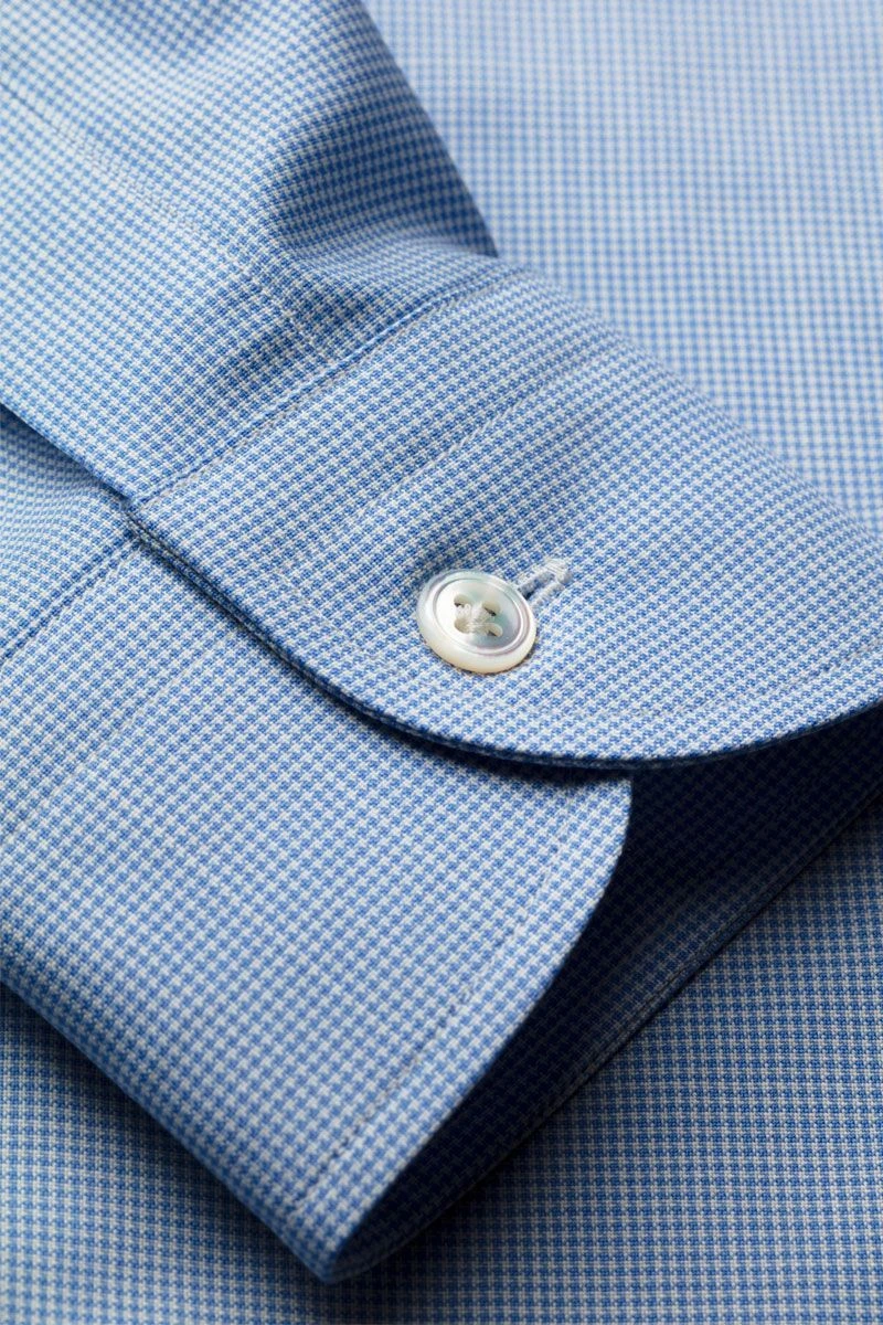 Joe Woven Shirt Extra Long Houndstooth Light Blue 6 Joe Woven Shirt Extra Long Houndstooth Light Blue - Afbeelding 6