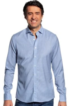 Joe Woven Shirt Houndstooth Light Blue