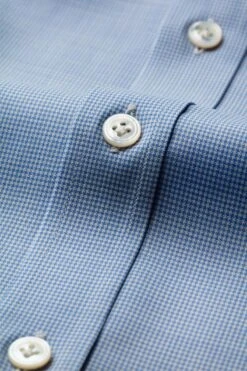 Joe Woven Shirt Houndstooth Light Blue -Kleding Winkel joe wovenshirt houndstooth knoop