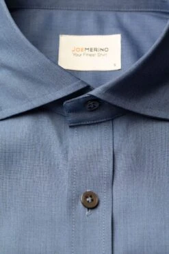 Joe Woven Shirt Light Denim Blue -Kleding Winkel joe wovenshirt lightdenimblue kraag