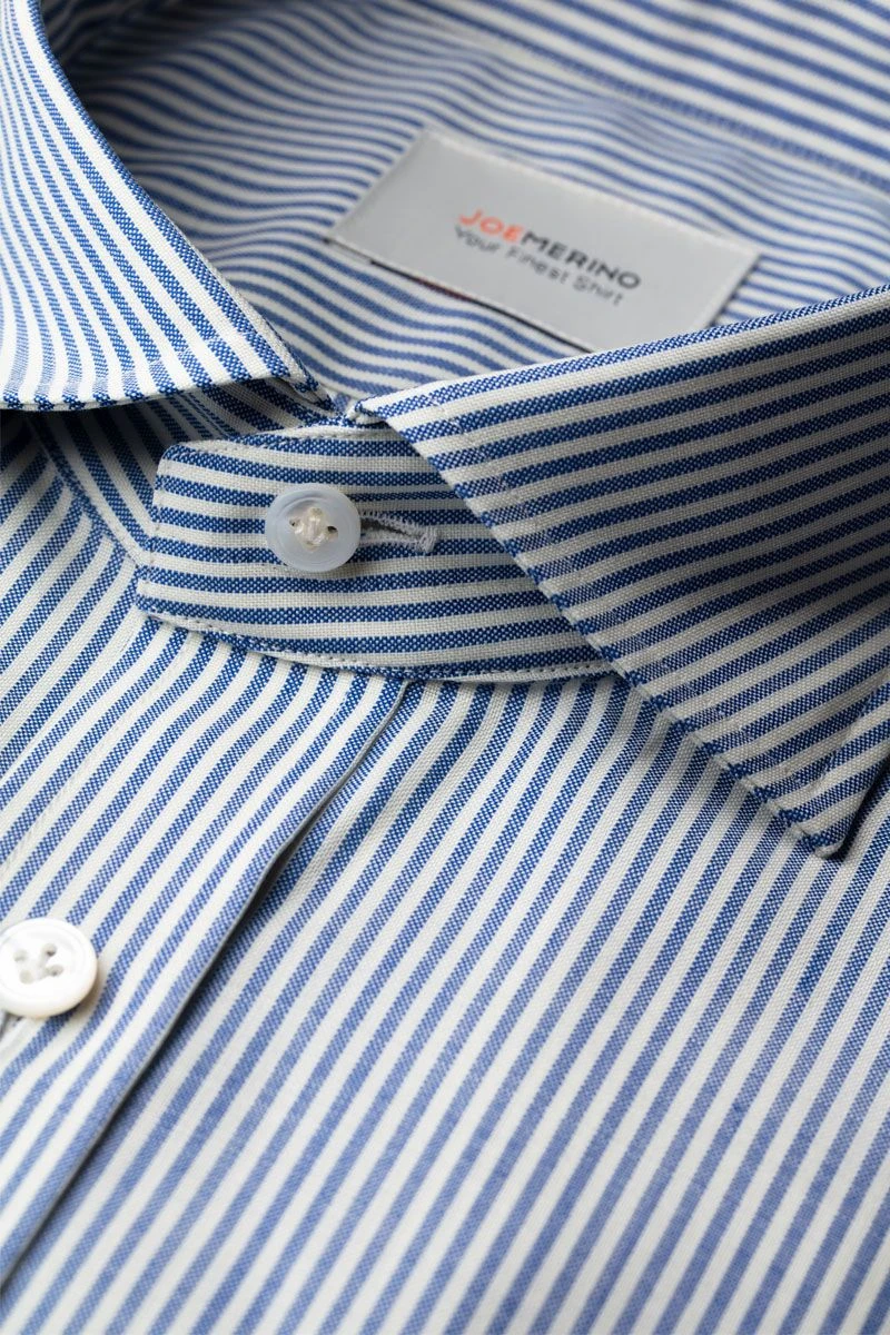 Joe Woven Shirt Stripe Jeans Blue 4 Joe Woven Shirt Stripe Jeans Blue - Afbeelding 4