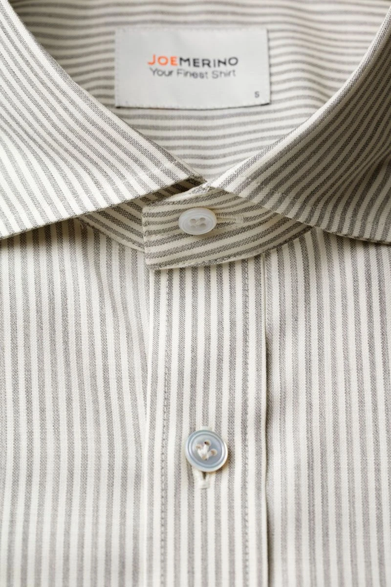 Joe Woven Shirt Stripe Grey 6 Joe Woven Shirt Stripe Grey - Afbeelding 6