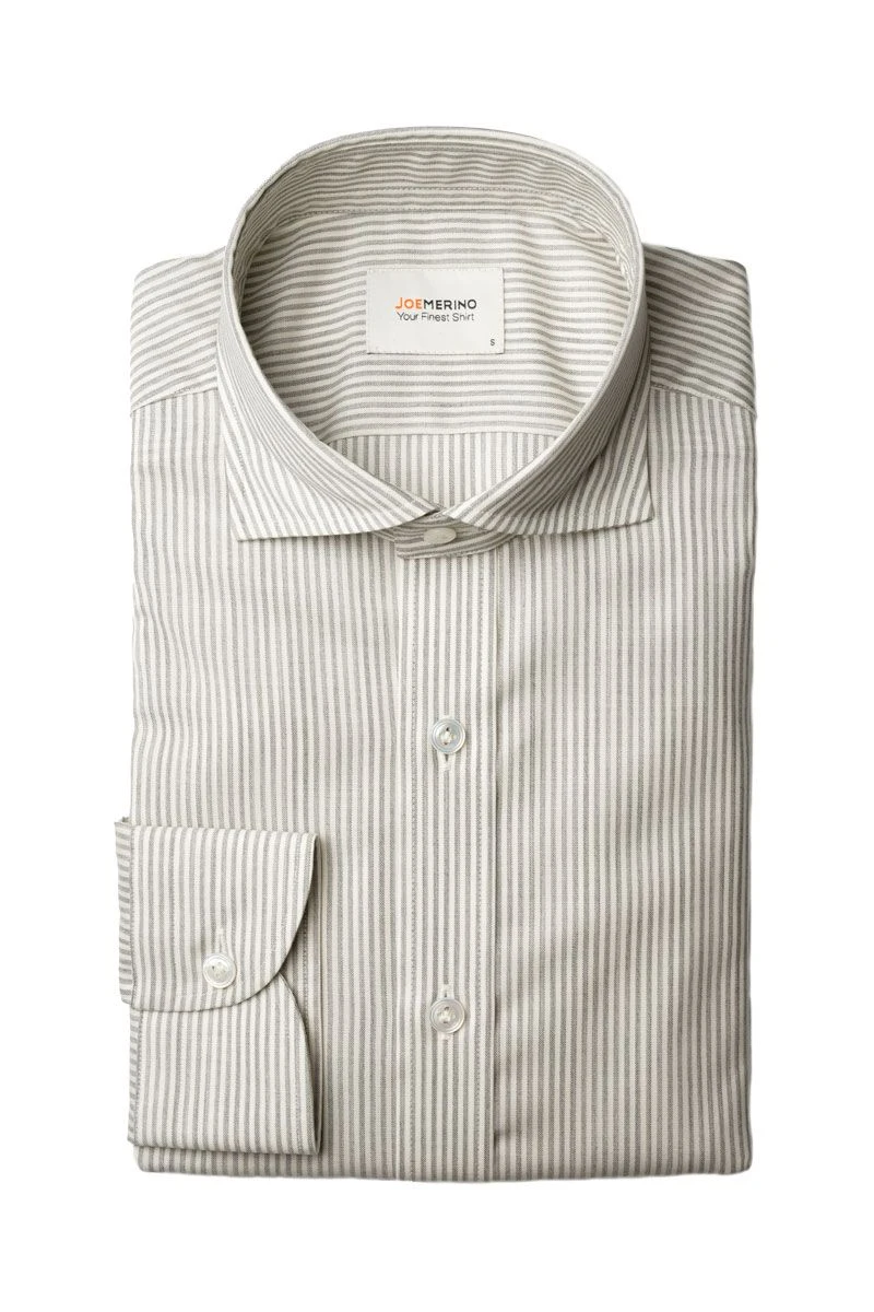 Joe Woven Shirt Stripe Grey 4 Joe Woven Shirt Stripe Grey - Afbeelding 4