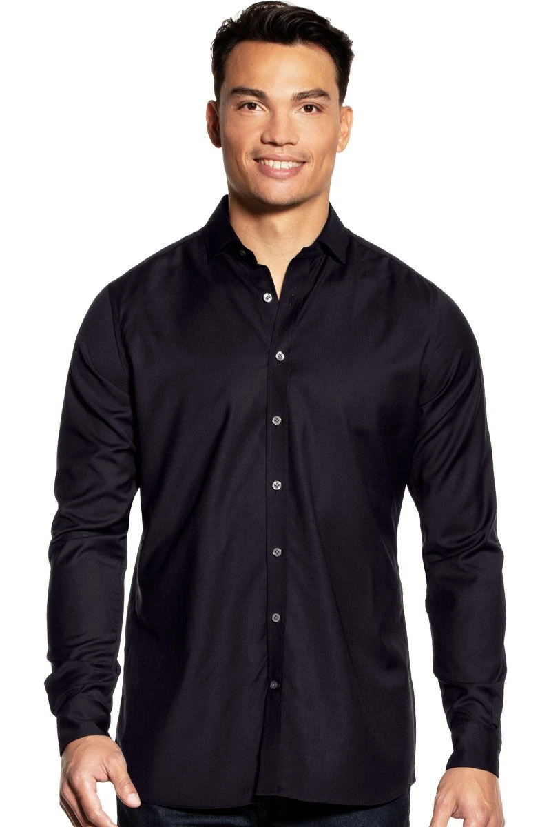 Joe Woven Shirt Extra Long Very Dark Navy 1 Joe Woven Shirt Extra Long Very Dark Navy