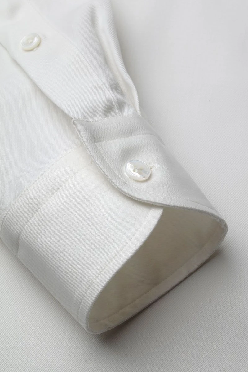 Joe Woven Shirt Extra Long Wool White 7 Joe Woven Shirt Extra Long Wool White - Afbeelding 7