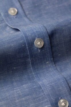 Linen Wool Woven Shirt Jeans Blue -Kleding Winkel joe jeans blue linenwoolwovenshirt knoop web