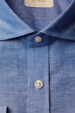 Linen Wool Woven Shirt Jeans Blue -Kleding Winkel joe jeans blue linenwoolwovenshirt kraag recht web