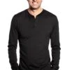 Shirt Henley Long Sleeve Deep Black