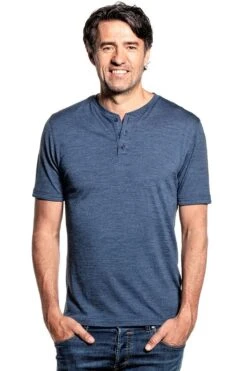 Shirt Henley Short Sleeve Coastal Blue
