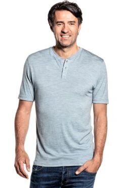 Shirt Henley Short Sleeve Hazy Blue