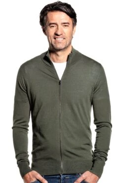 Joe Riva Cardigan Zip Classy Moss