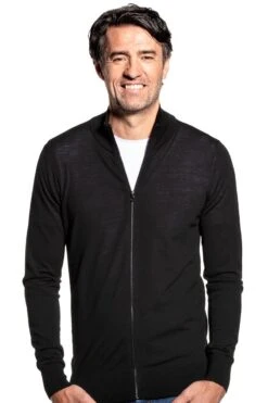 Joe Riva Cardigan Zip Deep Black