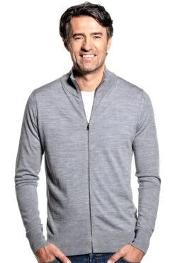 Joe Riva Cardigan Zip Silver Grey