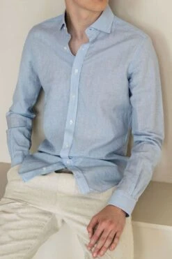 Linen Wool Woven Shirt Stripe Light Blue 19 Linen Wool Woven Shirt Stripe Light Blue -Kleding Winkel linenshirt800x1200 3
