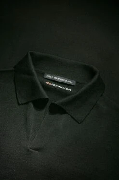 Joe Riva Long Sleeve Deep Black -Kleding Winkel polo black 1