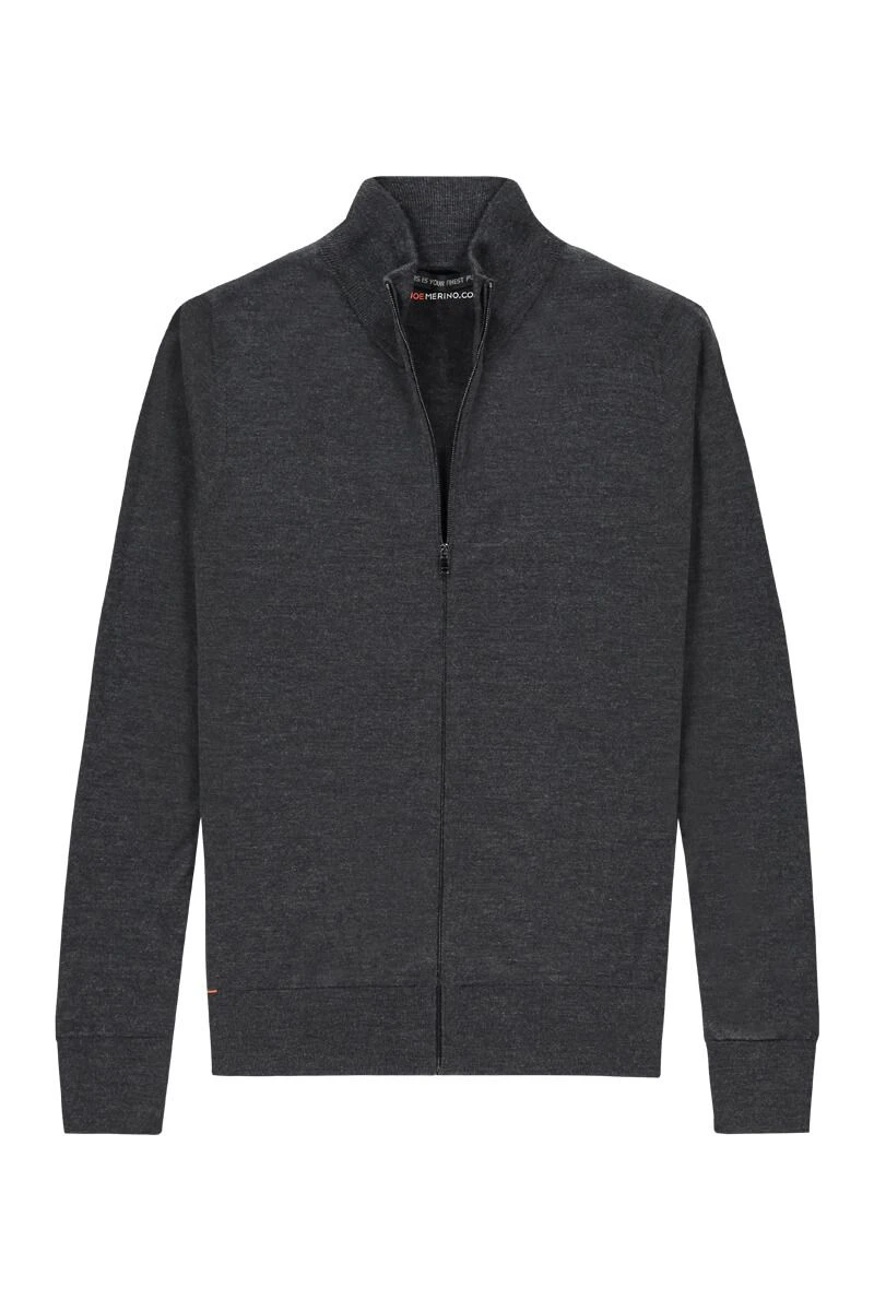 Joe Riva Cardigan Zip Antracite Grey 3 Joe Riva Cardigan Zip Antracite Grey - Afbeelding 3