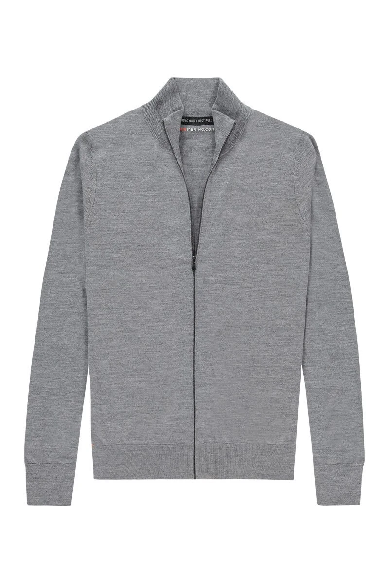 Joe Riva Cardigan Zip Silver Grey 3 Joe Riva Cardigan Zip Silver Grey - Afbeelding 3