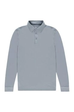 Shirt Polo Long Sleeve Early Sky -Kleding Winkel shirt polo long sleeve blue grey