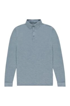 Shirt Polo Long Sleeve Hazy Blue -Kleding Winkel shirt polo long sleeve hazy blue